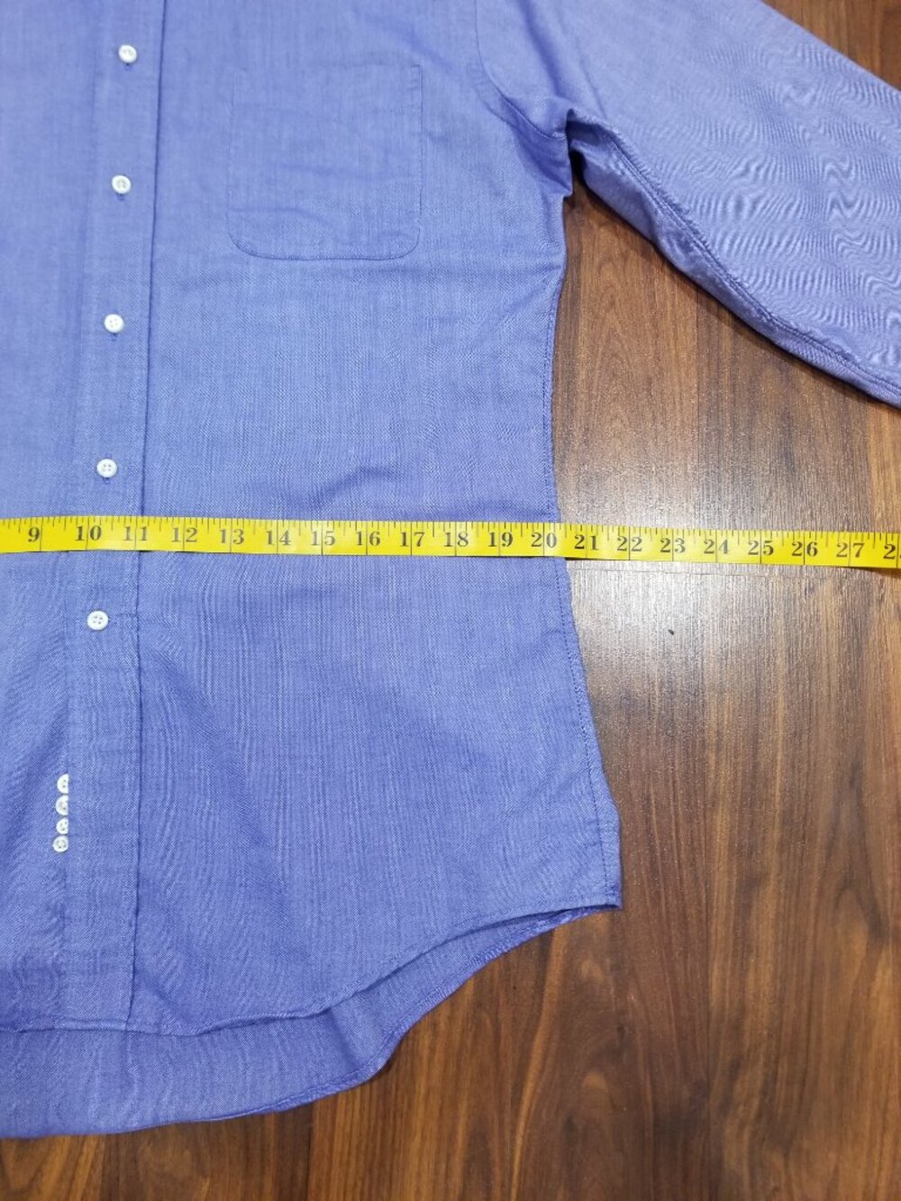 Men's Lands' End Trim Fit L/S Button Down Shirt, Blue, Size 16, EUC - Picture 11 of 11